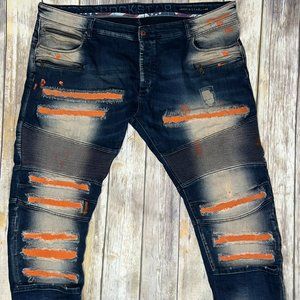 Rockstar "Orange Patch" Biker Jeans